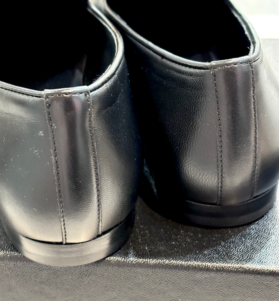 CHANEL LAMBSKIN LEATHER CRYSTAL CC OPERA MOCCASIN LOAFERS