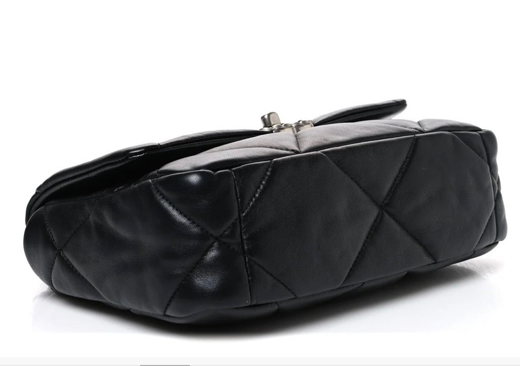 CHANEL LAMBSKIN QUILTED CHANEL 19 FLAP MEDIUM CROSSBODY BAG