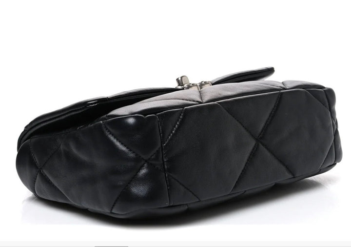 CHANEL LAMBSKIN QUILTED CHANEL 19 FLAP MEDIUM CROSSBODY BAG