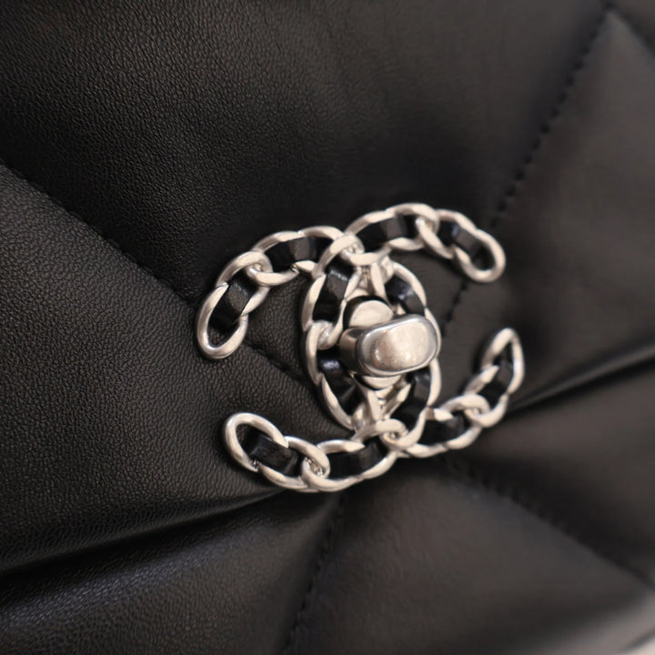 CHANEL LAMBSKIN QUILTED CHANEL 19 FLAP MEDIUM CROSSBODY BAG