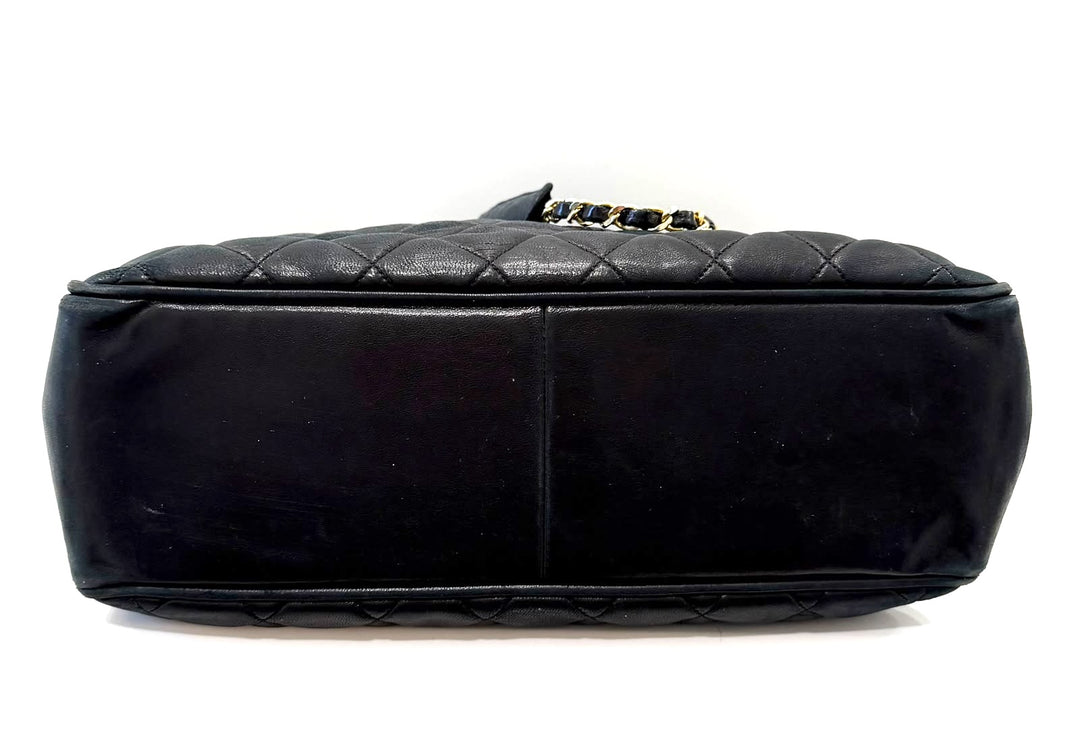 CHANEL LAMBSKIN QUILTED LEATHER SHOPPER TOTE BAG