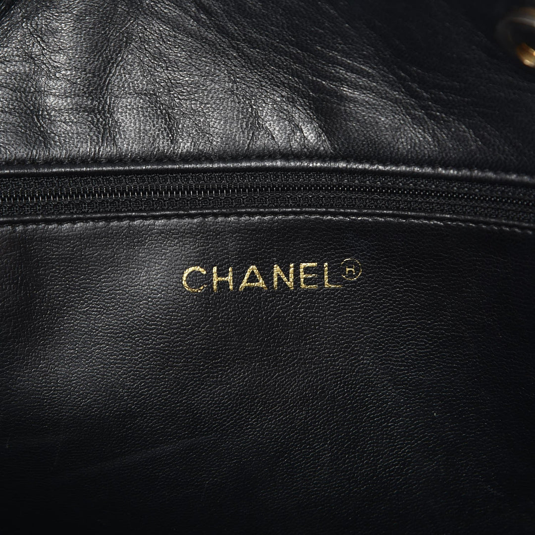 CHANEL LAMBSKIN QUILTED LEATHER SHOPPER TOTE BAG