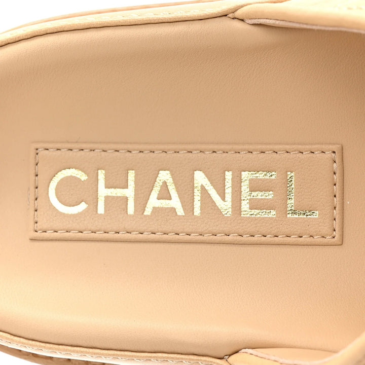 CHANEL LAMBSKIN QUILTED VELCRO DAD CHAIN CC SLIDE SANDALS