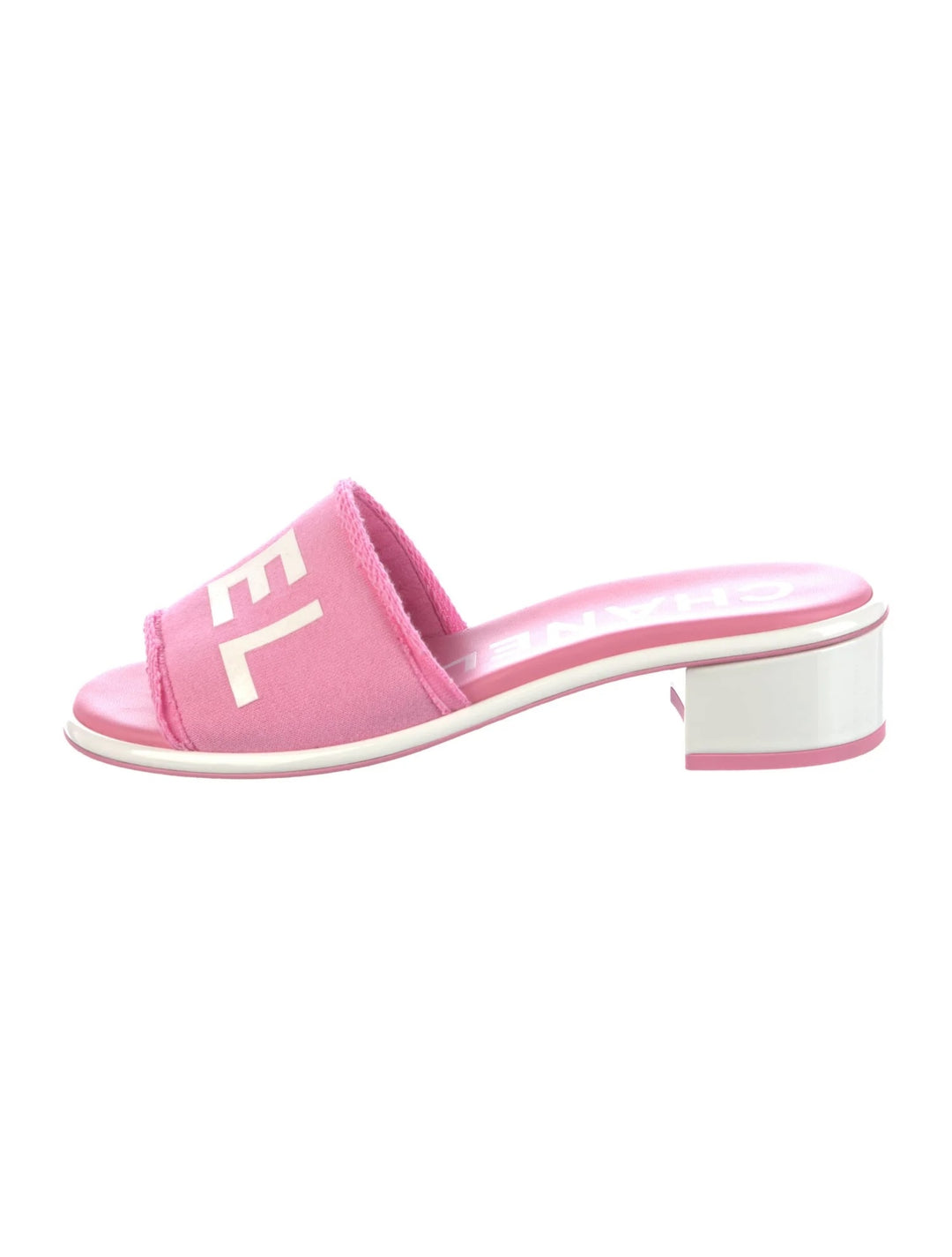 CHANEL CHA-NEL LOGO PRINT MULES