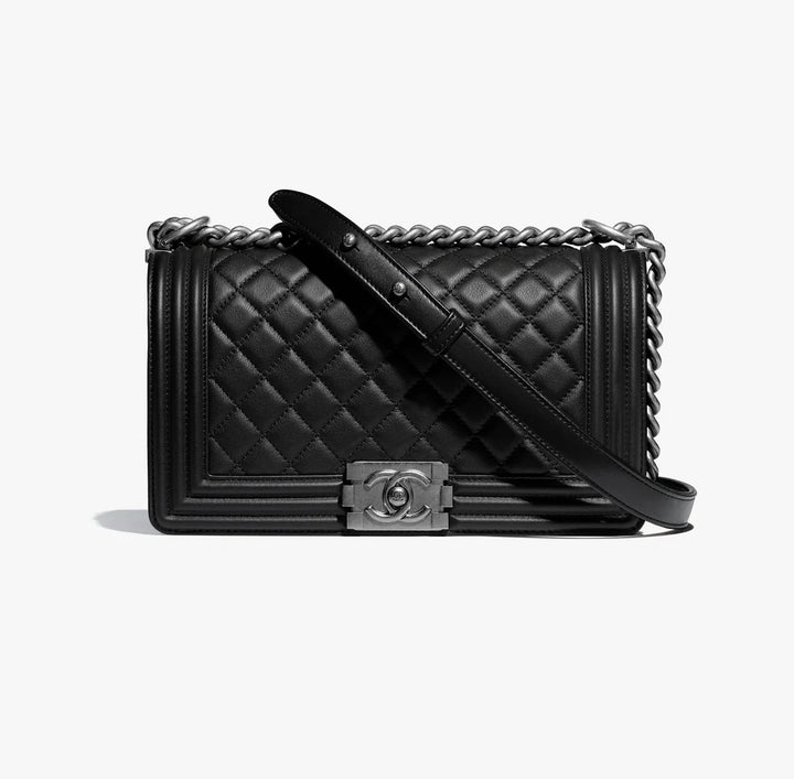 CHANEL CAVIAR DIAMOND QUILTED MEDIUM BOY BAG