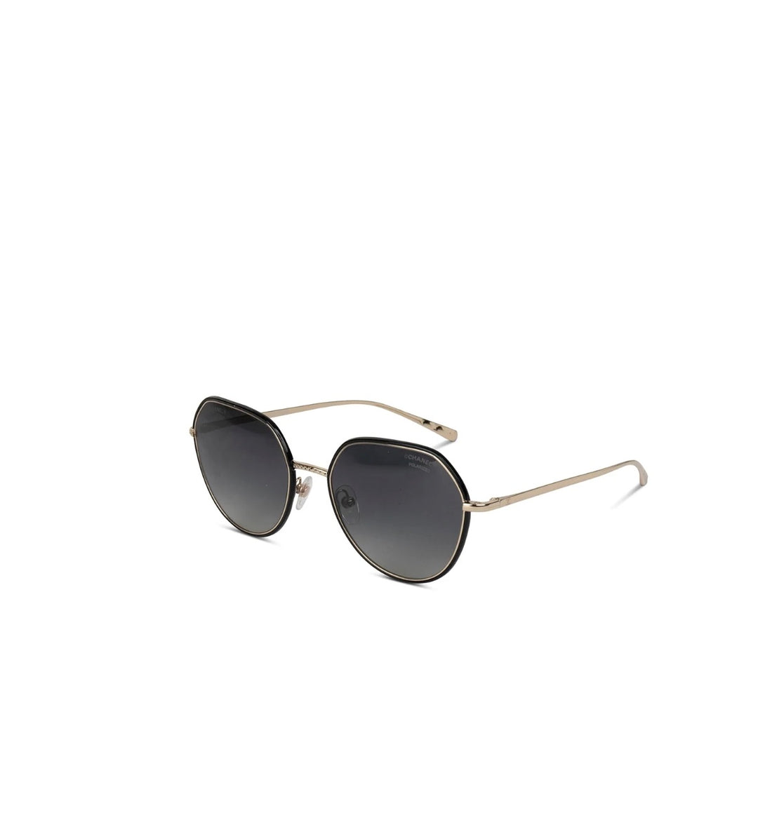 CHANEL METAL POLARIZED ROUND SUNGLASSES
