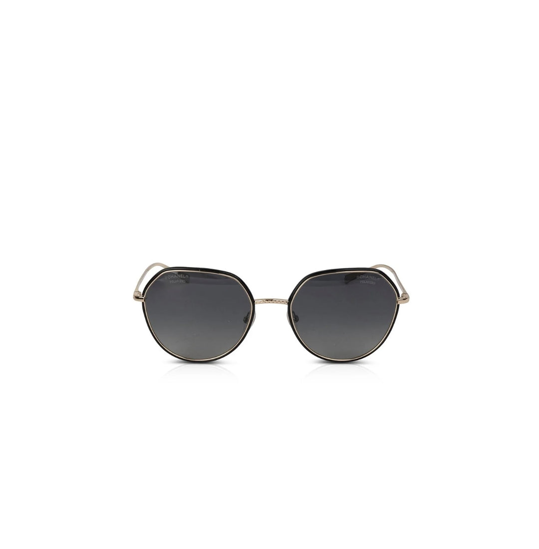 CHANEL METAL POLARIZED ROUND SUNGLASSES