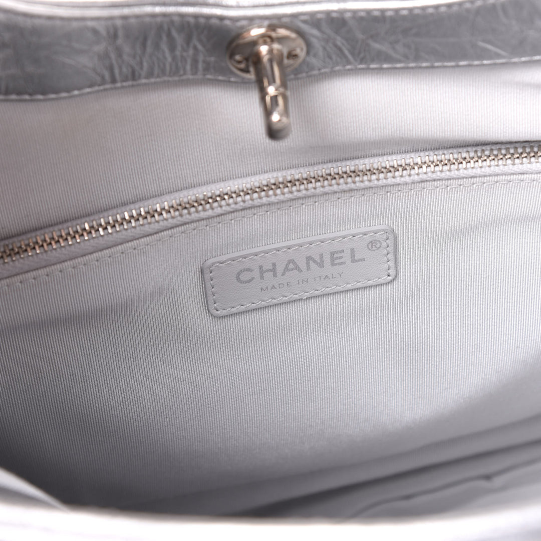 CHANEL METALLIC CRUMPLED CALFSKIN SMALL 31 SHOPPING TOTE BAG