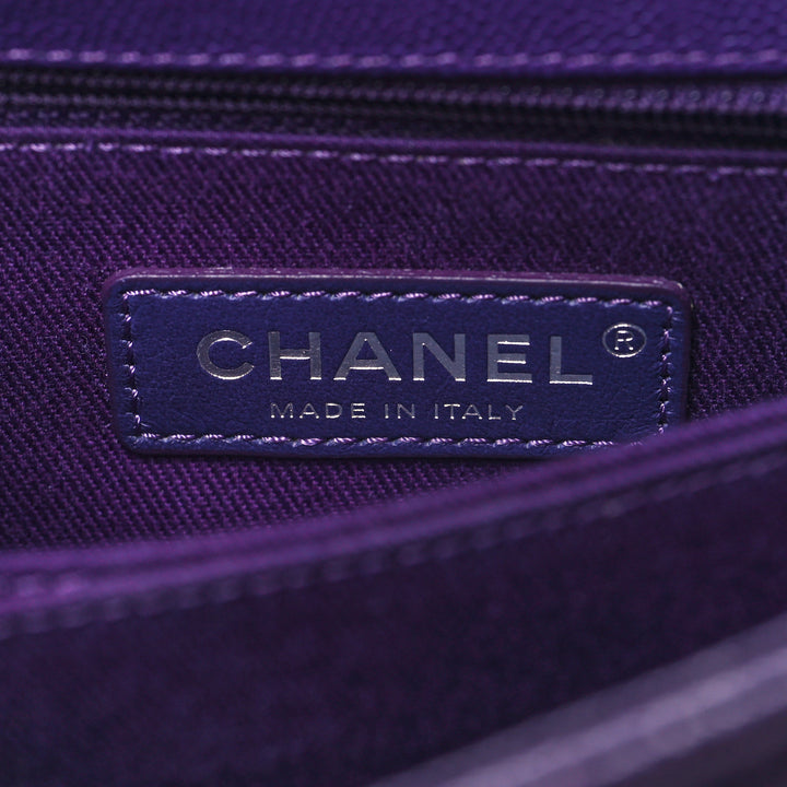 CHANEL MINI COCO HANDLE CHEVRON QUILTED CAVIAR LEATHER BAG
