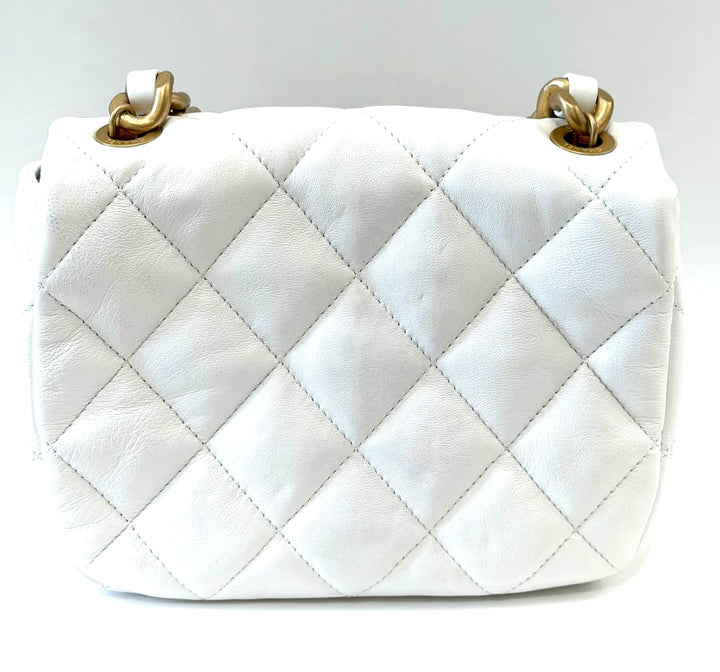 CHANEL CC MINI QUILTED LAMBSKIN LEATHER CANDY CHAIN FLAP BAG