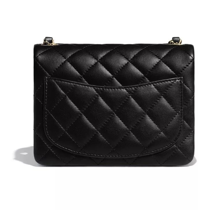 CHANEL SQUARE CLASSIC QUILTED LAMBSKIN MINI FLAP BAG
