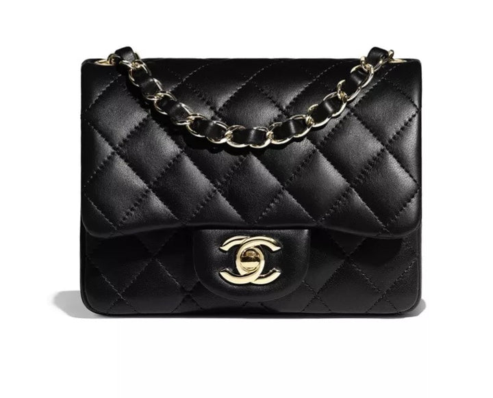 CHANEL SQUARE CLASSIC QUILTED LAMBSKIN MINI FLAP BAG