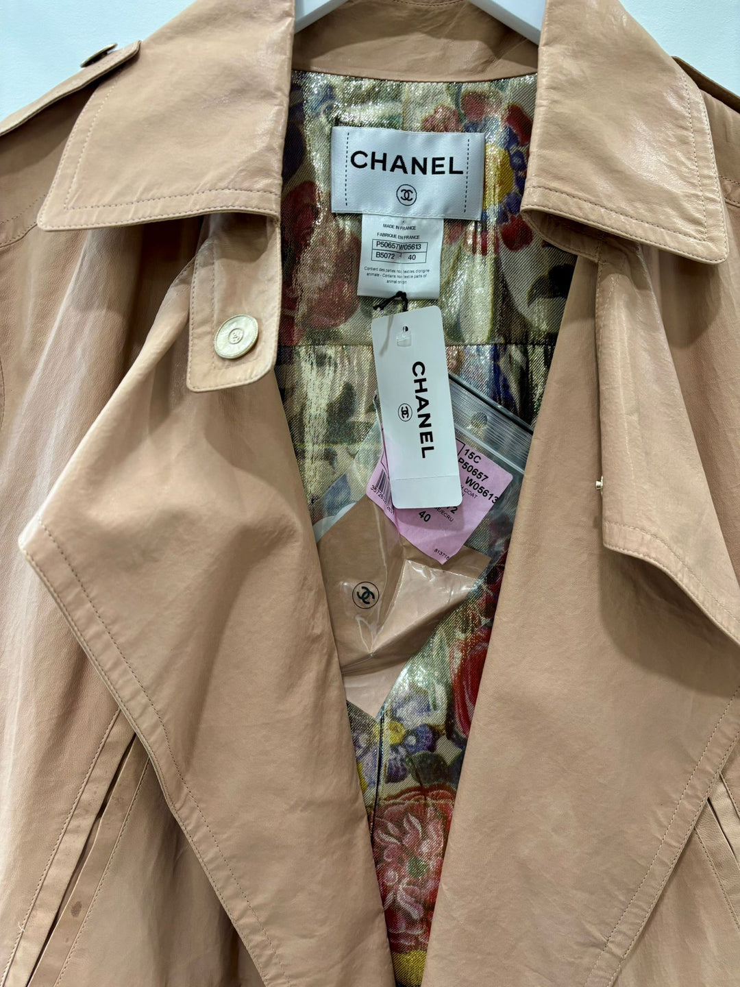 CHANEL 2015 PARIS-DUBAI LEATHER TRENCH COAT
