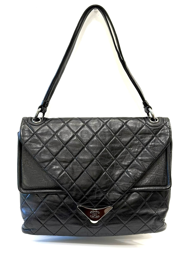 CHANEL QUILTED LAMBSKIN VINTAGE ENVELOPE SHOULDER BAG