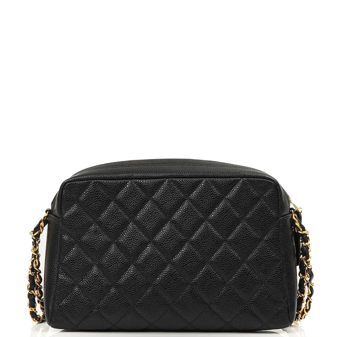CHANEL QUILTED CAVIAR LEATHER VINTAGE CAMERA BAG