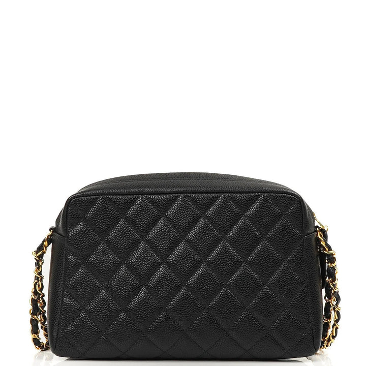 CHANEL QUILTED CAVIAR LEATHER VINTAGE CAMERA BAG