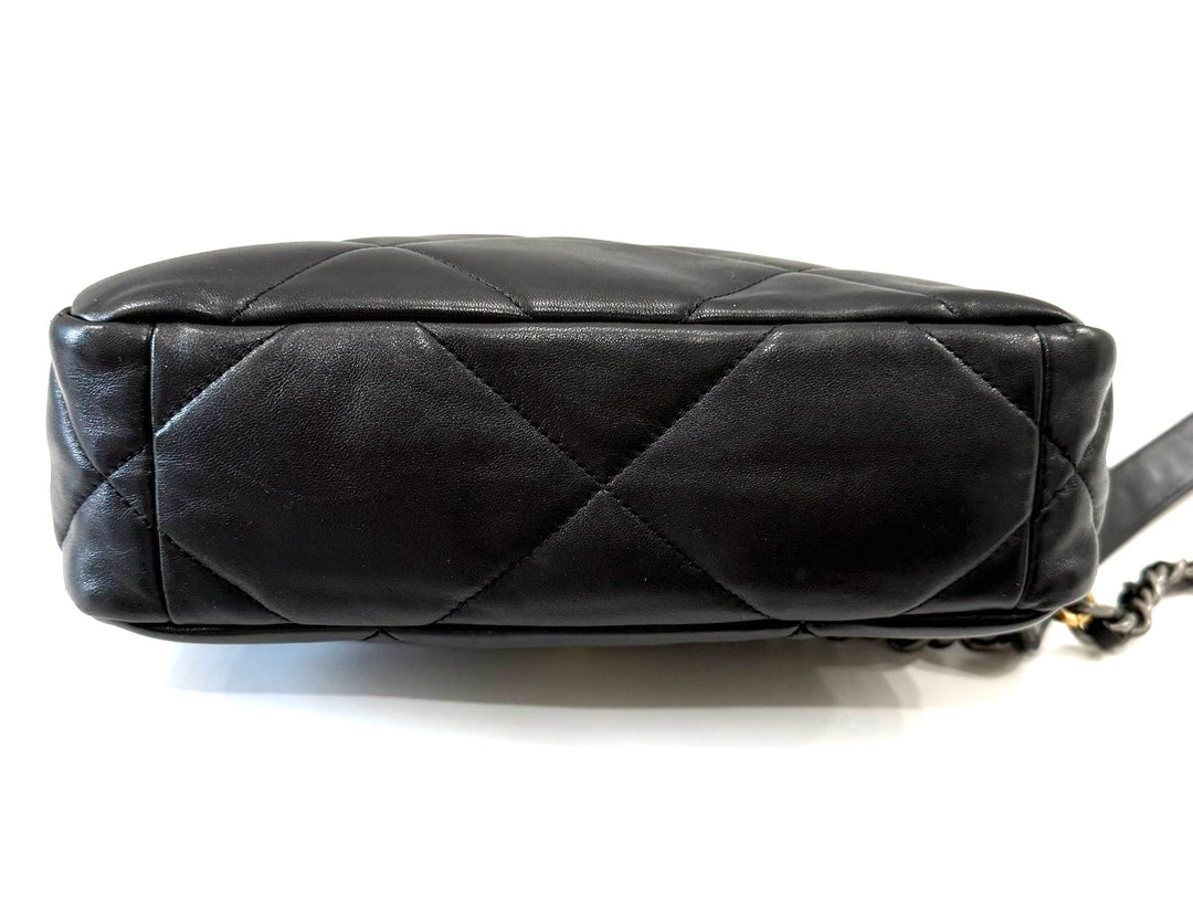CHANEL LAMBSKIN QUILTED CHANEL 19 FLAP MEDIUM CROSSBODY BAG