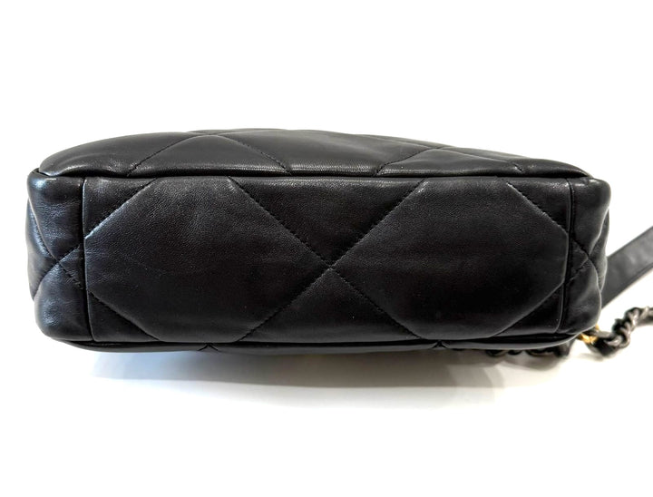 CHANEL LAMBSKIN QUILTED CHANEL 19 FLAP MEDIUM CROSSBODY BAG