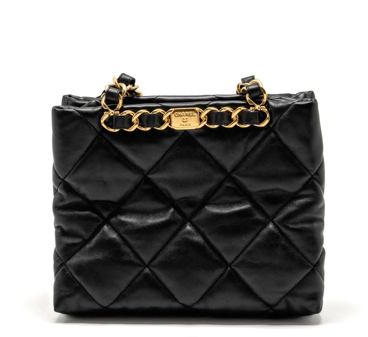 CHANEL QUILTED LAMBSKIN DOUBLE CHAIN BAG