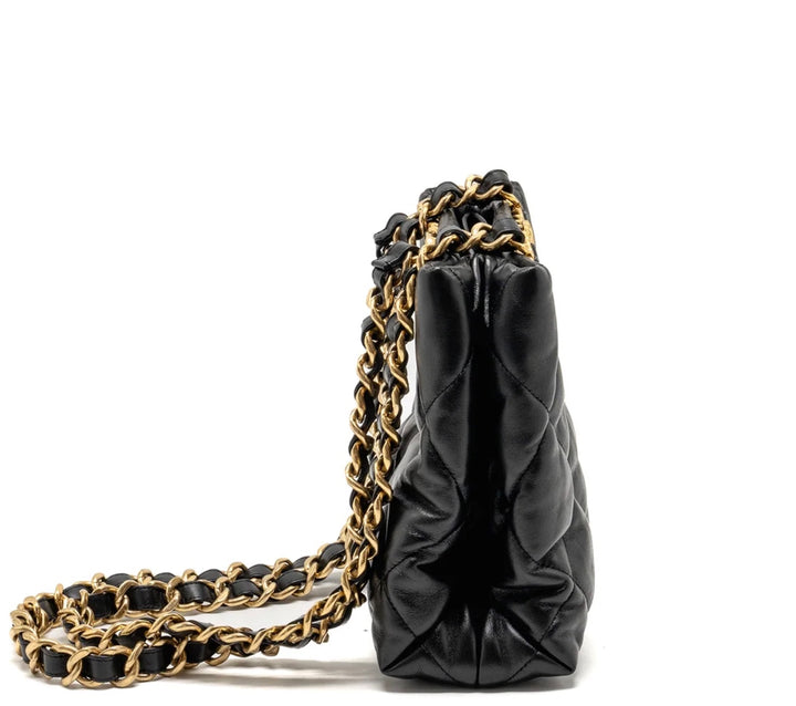 CHANEL QUILTED LAMBSKIN DOUBLE CHAIN BAG