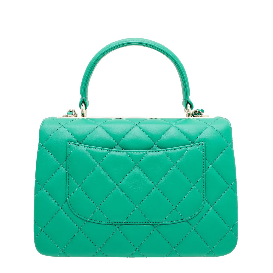 CHANEL QUILTED LAMBSKIN MEDIUM TOP-HANDLE TRENDY BAG