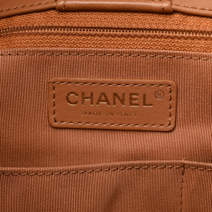 CHANEL QUILTED LAMBSKIN LEATHER CC LOCK DRAWSTRING BUCKET BAG