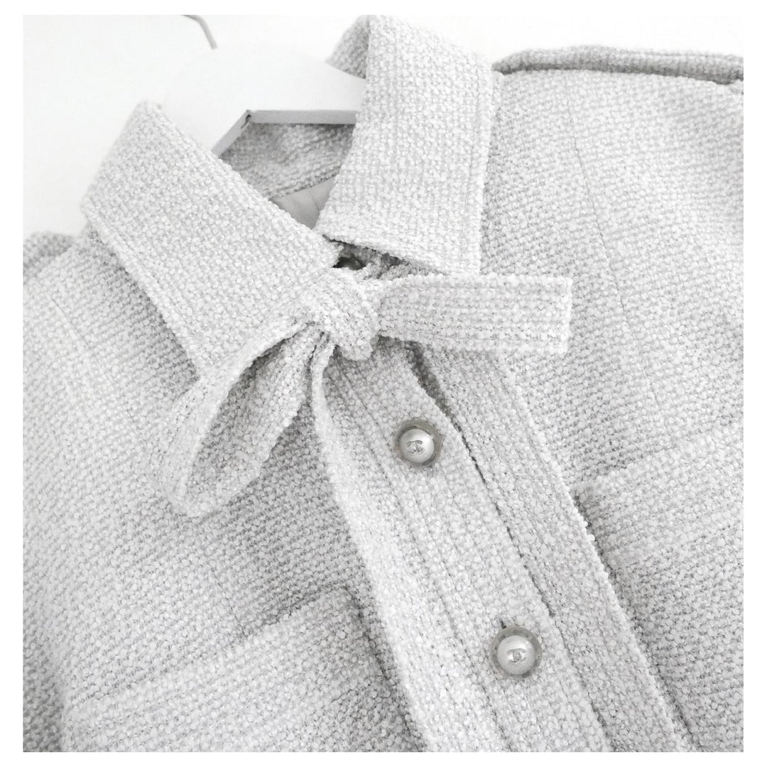 CHANEL PEARLY GRAY FANTASY TWEED JACKET