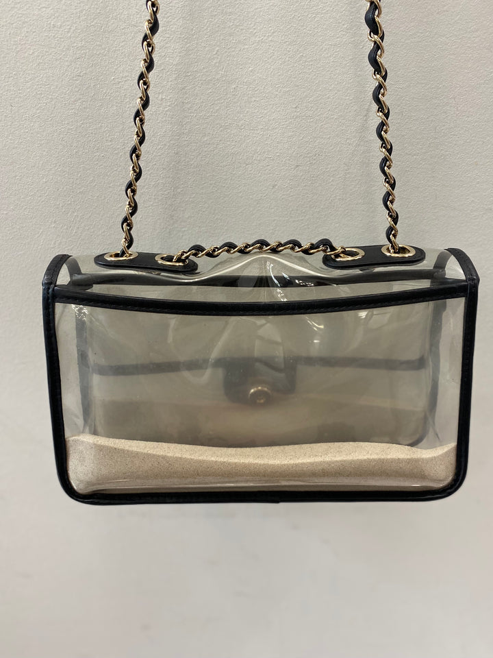 CHANEL SAND BY THE SEA PVC &amp; LAMBSKIN MEDIUM FLAP BAG