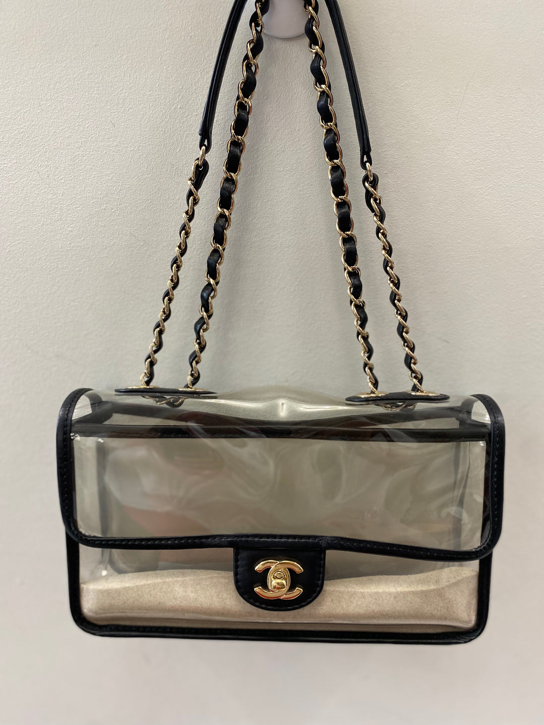 CHANEL SAND BY THE SEA PVC &amp; LAMBSKIN MEDIUM FLAP BAG