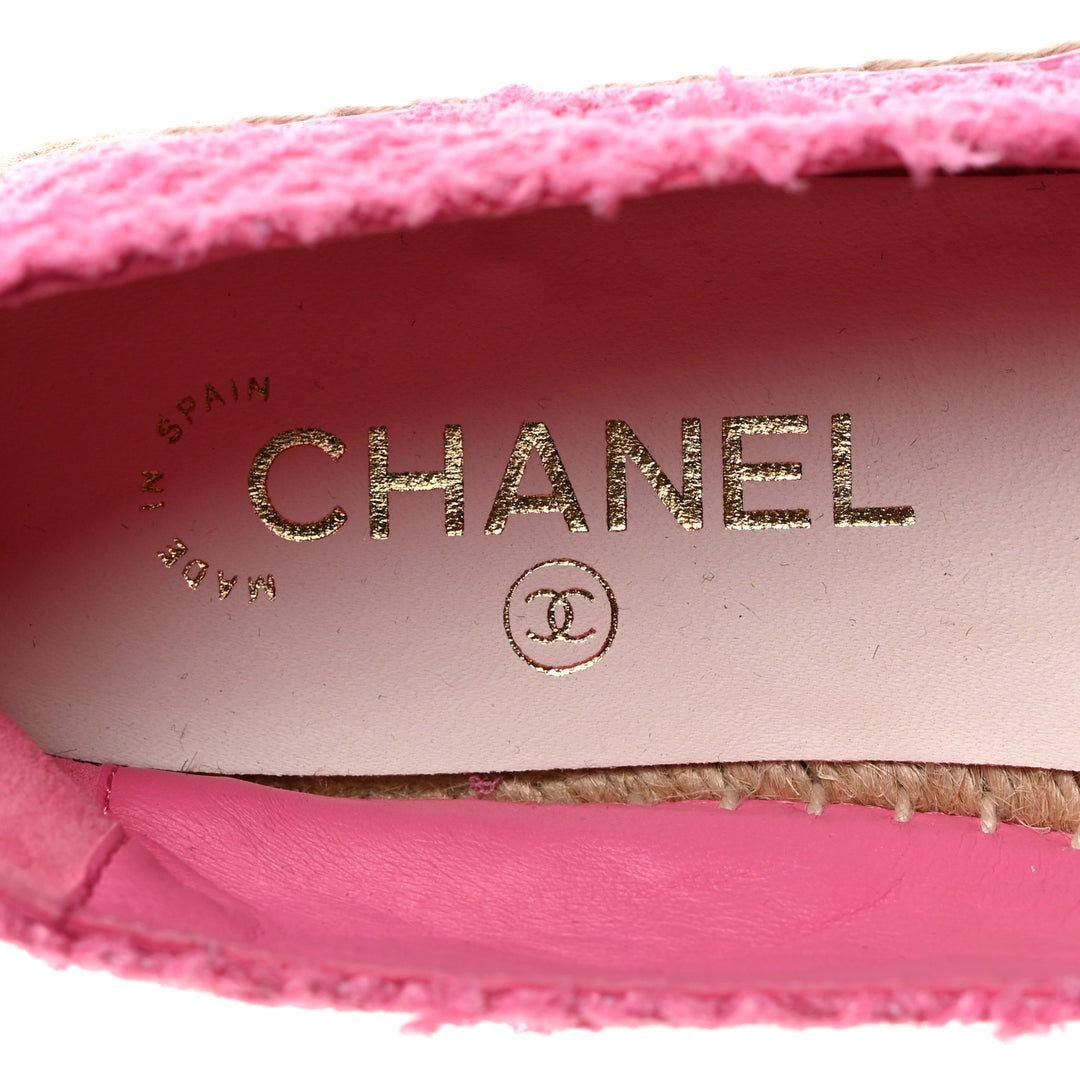 CHANEL TWEED LAMBSKIN CC ESPADRILLES
