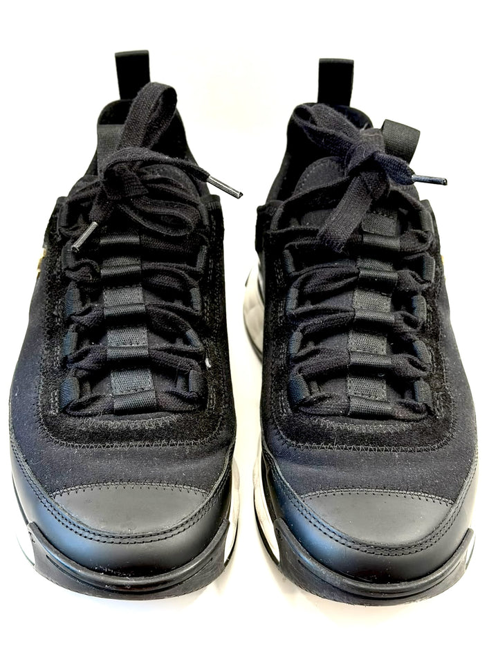 CHANEL VELVET MIXED FIBER &amp; CALFSKIN LEATHER CC SNEAKERS