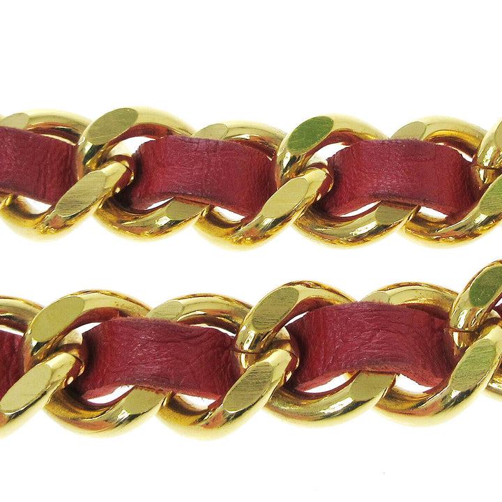 CHANEL CC MEDALLION VINTAGE CHAIN LINK &amp; LEATHER BELT