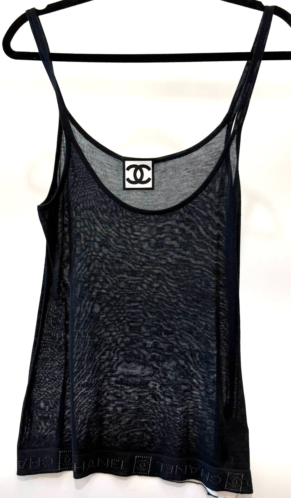 CHANEL SEMI-SHEER KNIT TANK TOP