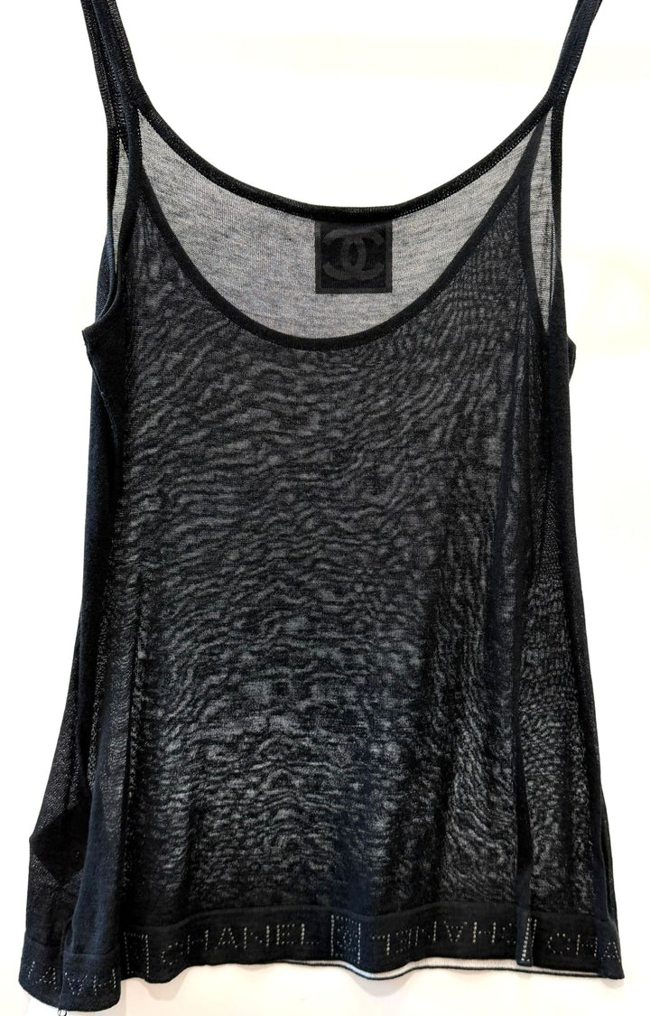 CHANEL SEMI-SHEER KNIT TANK TOP
