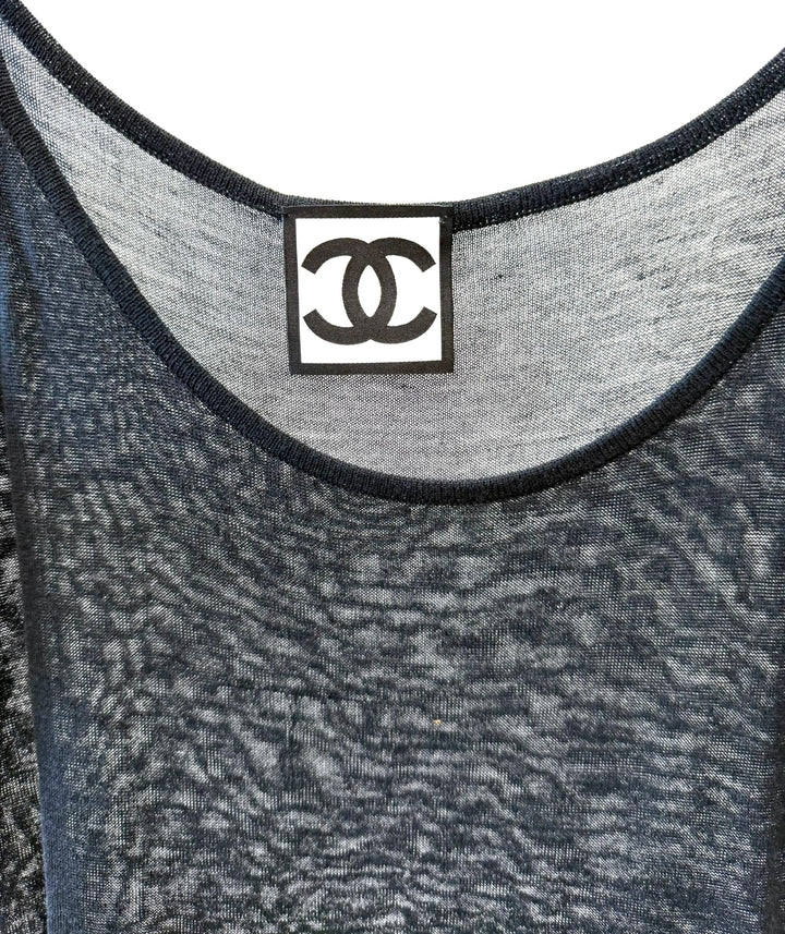 CHANEL SEMI-SHEER KNIT TANK TOP