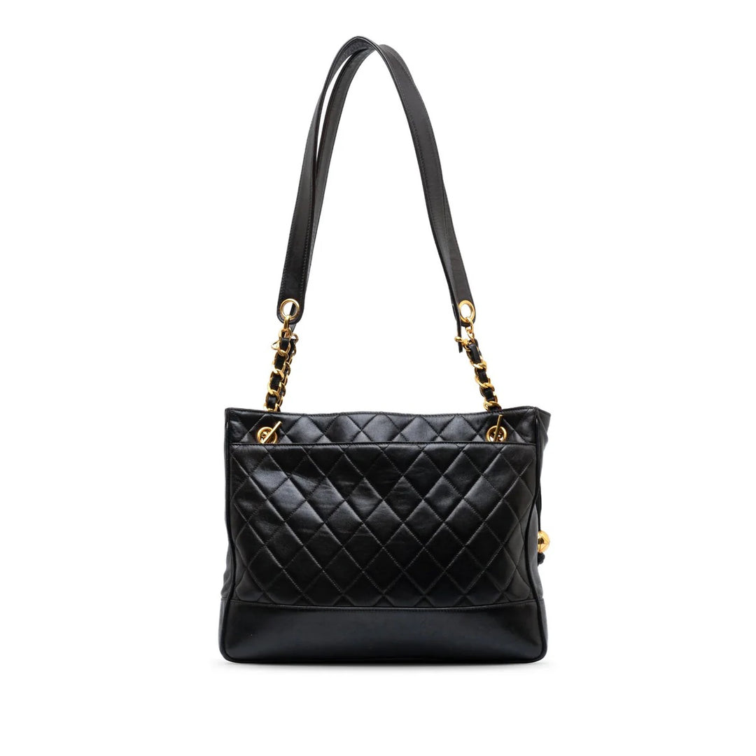 CHANEL CC QUILTED LAMBSKIN LEATHER SHOULDER BAG