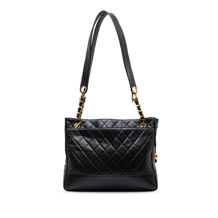 CHANEL CC QUILTED LAMBSKIN LEATHER SHOULDER BAG