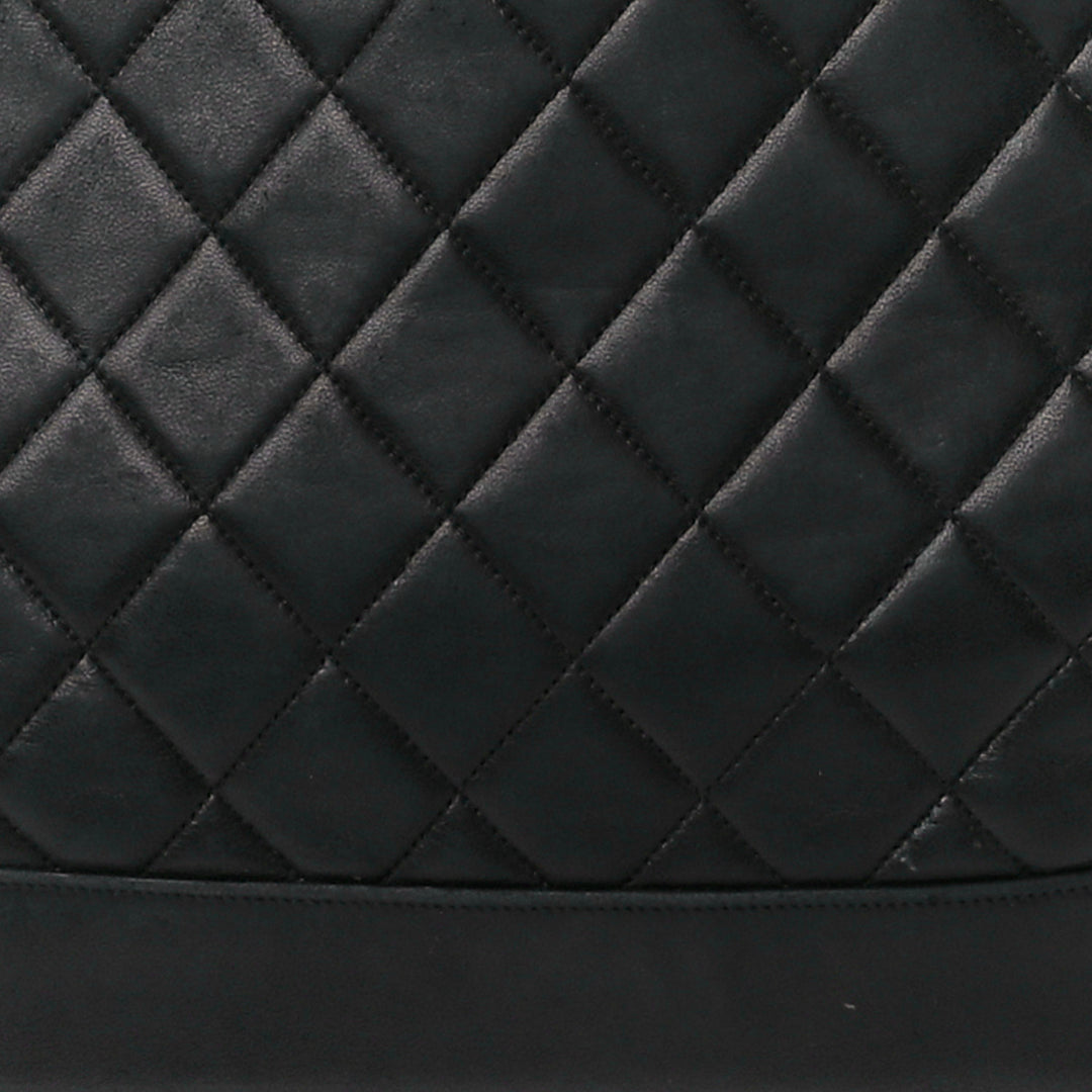CHANEL CC QUILTED LAMBSKIN LEATHER SHOULDER BAG