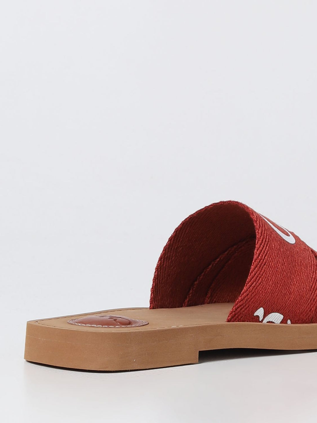 CHLOÉ LOGO PRINTED SLIP ON SLIDE SANDALS