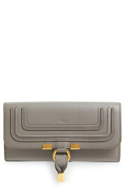 CHLOÉ MARCIE CALFSKIN LEATHER CONTINENTAL WALLET IN CASHMERE GREY