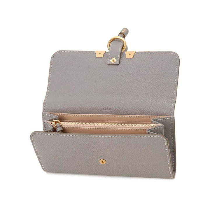 CHLOÉ MARCIE CALFSKIN LEATHER CONTINENTAL WALLET IN CASHMERE GREY