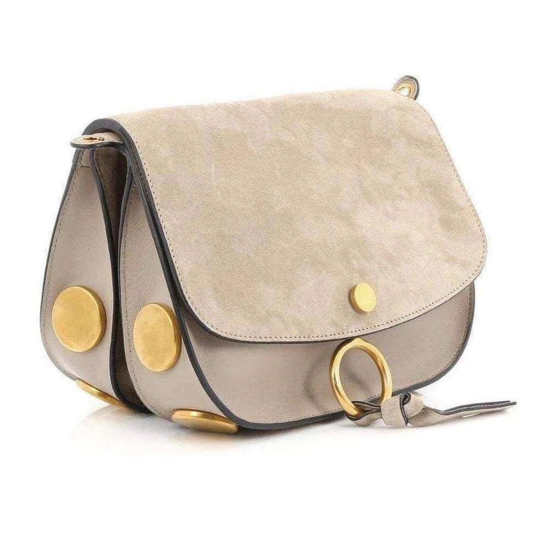 CHLOÉ SUEDE &amp; SMOOTH CALFSKIN LEATHER KURTIS SHOULDER BAG