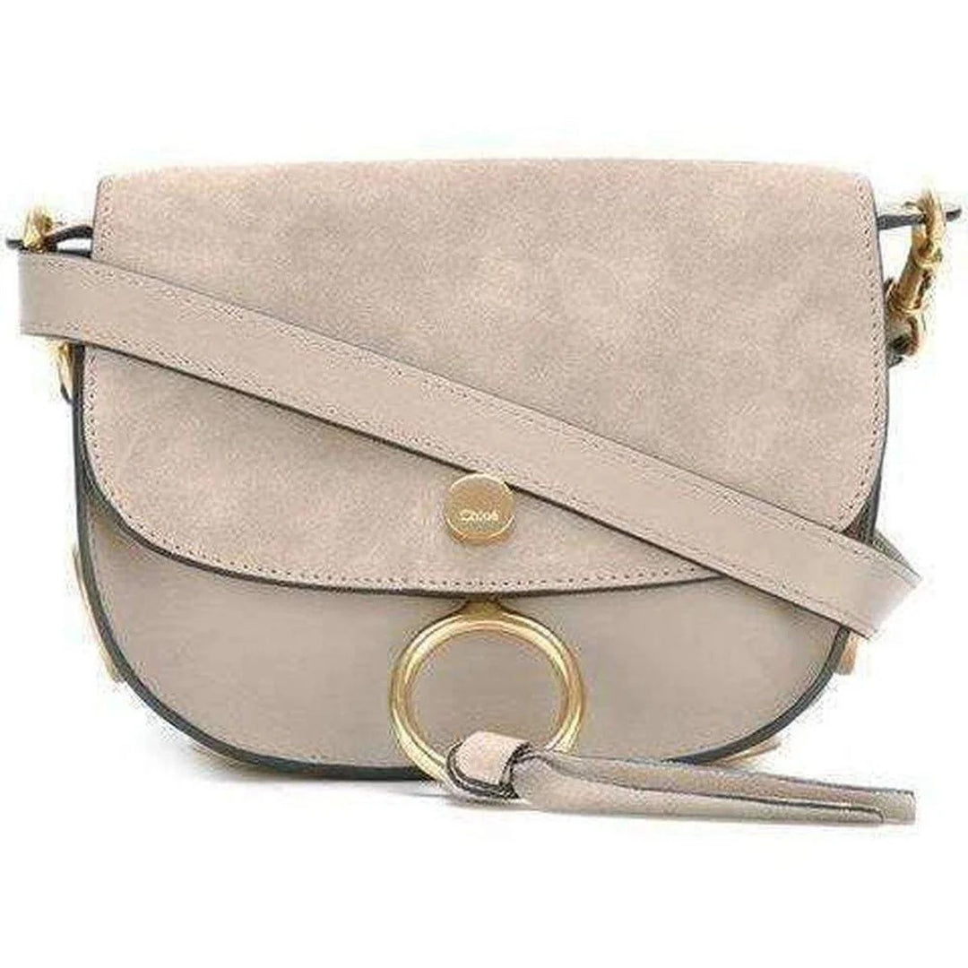 CHLOÉ SUEDE &amp; SMOOTH CALFSKIN LEATHER KURTIS SHOULDER BAG