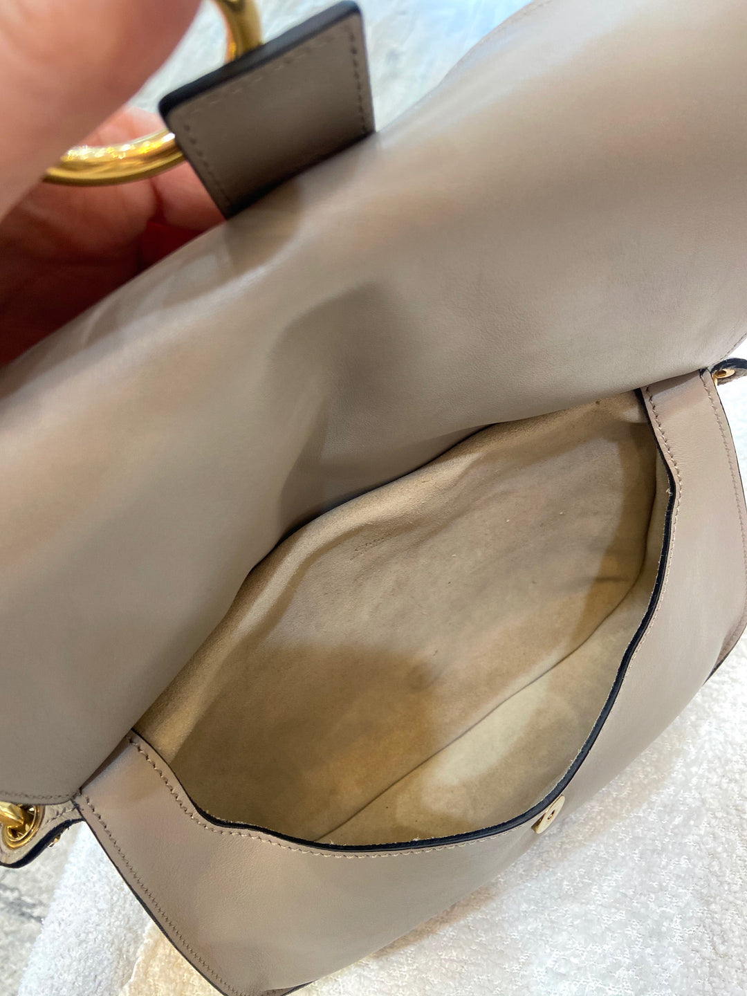 CHLOÉ SUEDE &amp; SMOOTH CALFSKIN LEATHER KURTIS SHOULDER BAG
