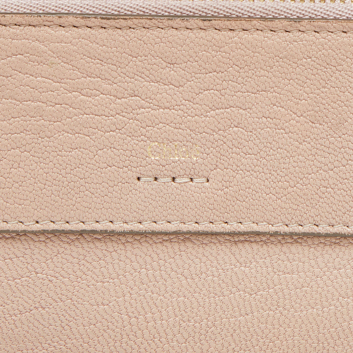 CHLOÉ ZIP TOP CALFSKIN LEATHER CARD CASE WALLET