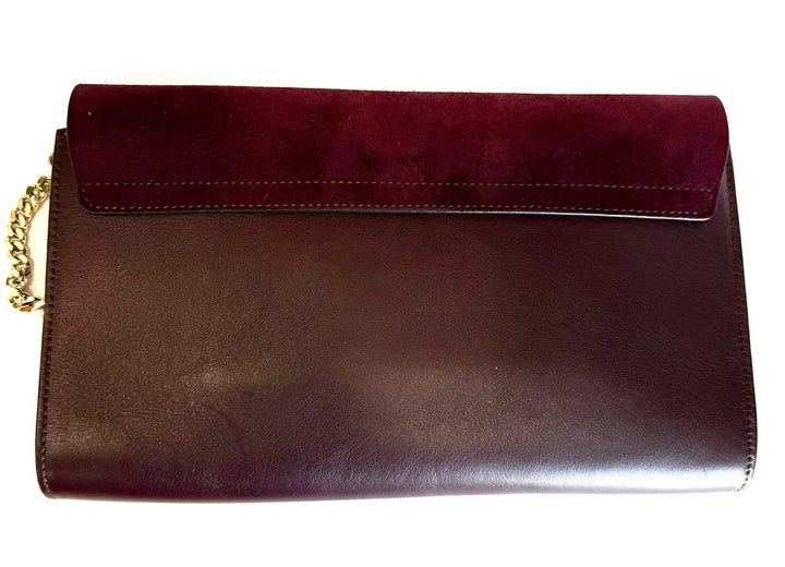 CHLOÉ FAYE CALFSKIN LEATHER &amp; SUEDE CLUTCH BAG
