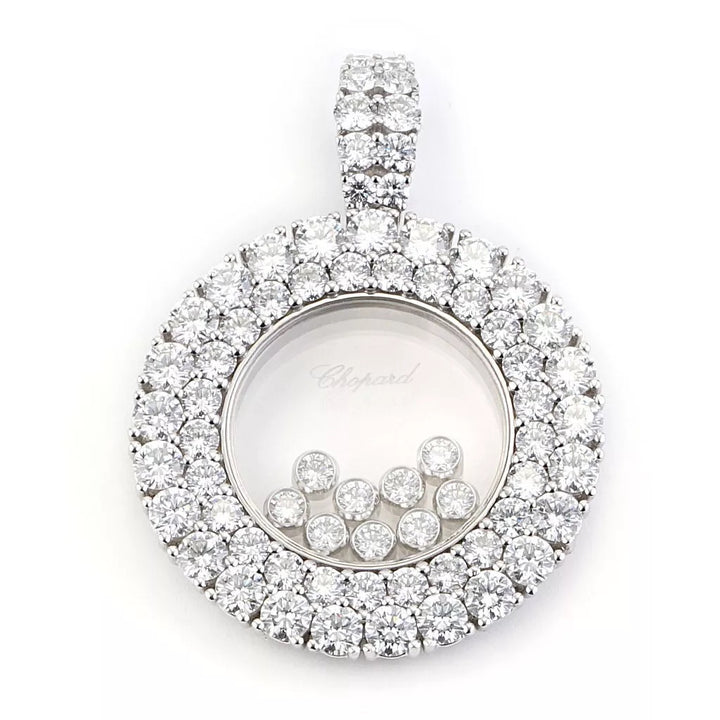 CHOPARD HAPPY DIAMONDS JOAILLERIE PENDANT 18K WHITE GOLD NECKLACE
