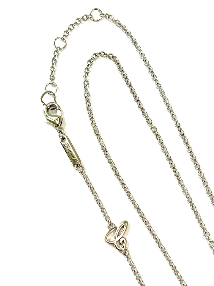 CHOPARD HAPPY DIAMONDS JOAILLERIE PENDANT 18K WHITE GOLD NECKLACE