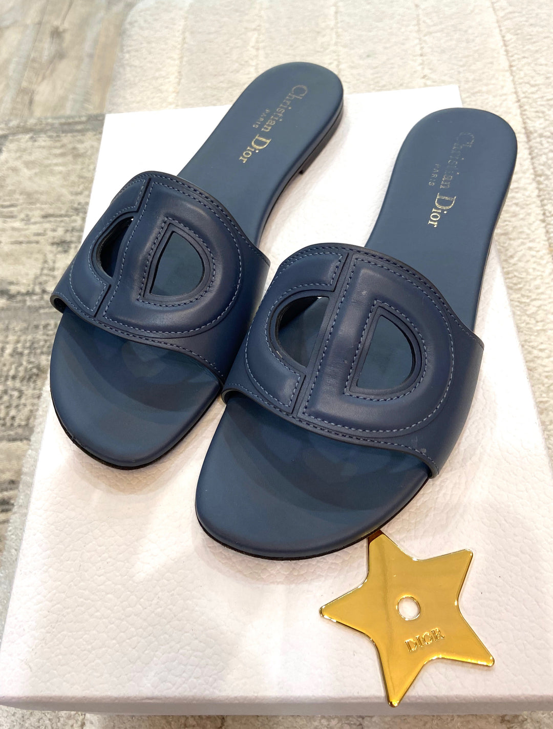Flip Flops Mule Dway Dior CHRISTIAN DIOR DWAY D-CLUB CALFSKIN