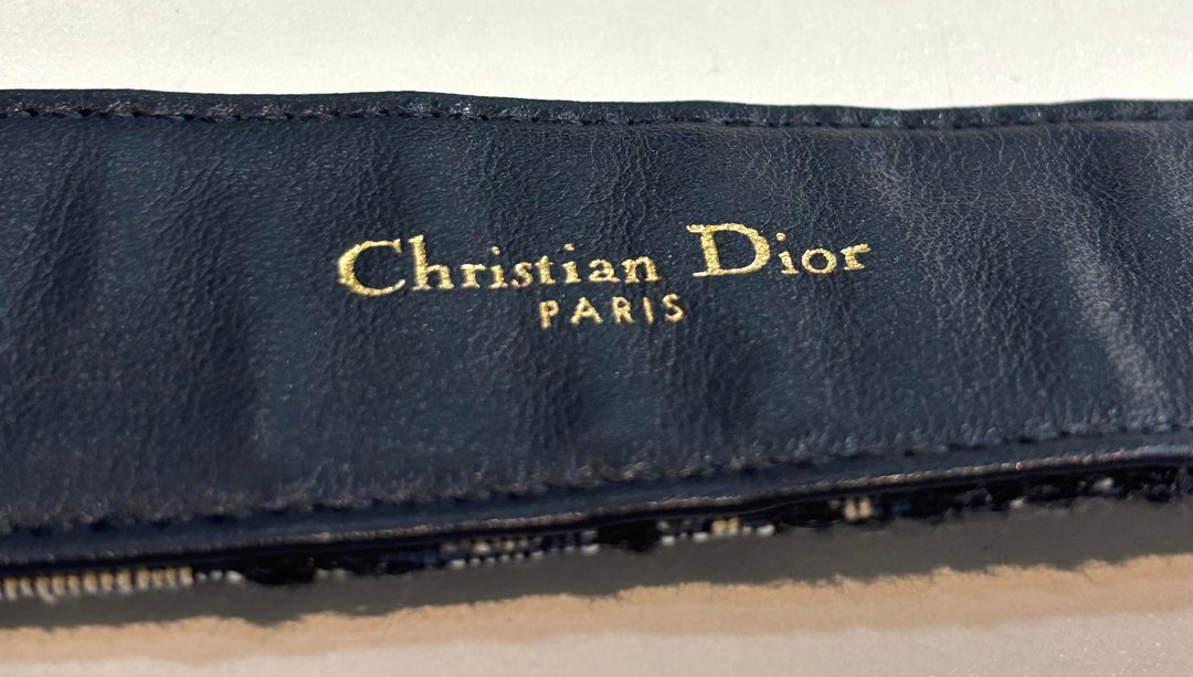 CHRISTIAN DIOR OBLIQUE DIORQUAKE JACQUARD &amp; LEATHER BELT